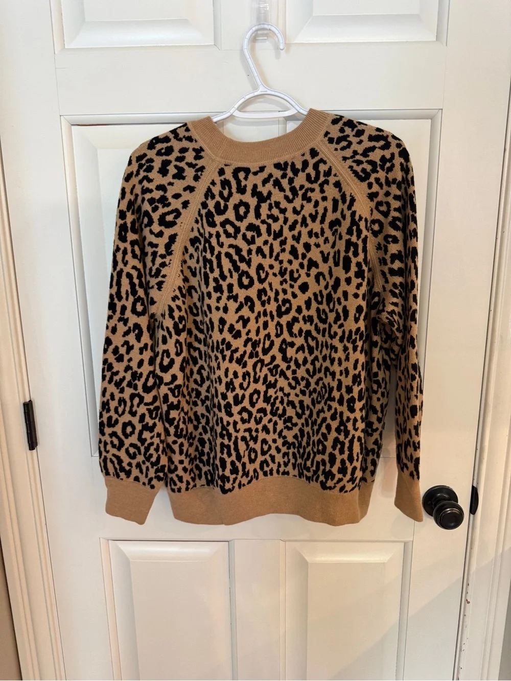 J. Crew Leopard Print Merino Wool Blend Sweater Size XXL 25476